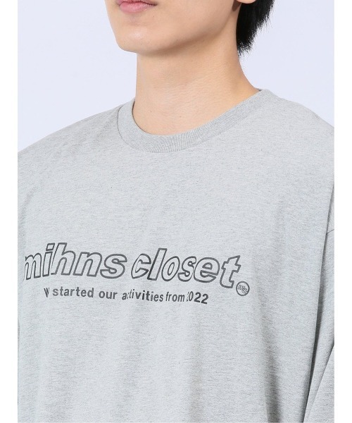 mihns closet(ミンズクローゼット)の「【WEB限定販売】ミンズクローゼット/mihns closetモノトーンプリント クルー長袖Tシャツ(Tシャツ/カットソー・メンズ・ライトグレー/ブラック/ホワイト・X-LARGE/LARGE/MEDIUM)」の19枚目の写真