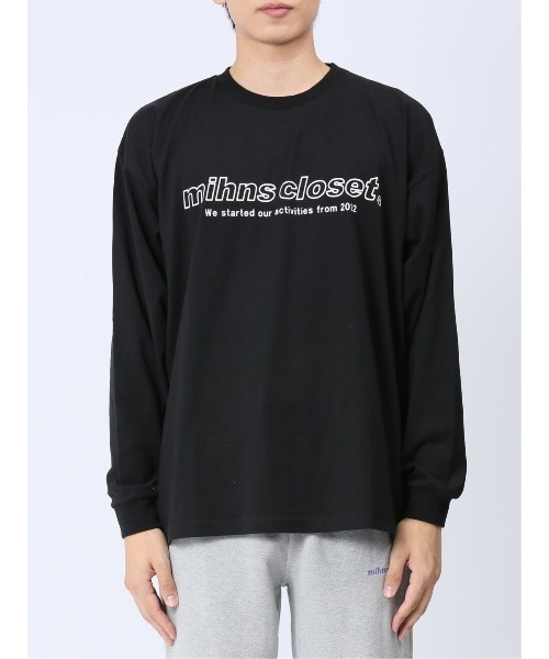 mihns closet(ミンズクローゼット)の「【WEB限定販売】ミンズクローゼット/mihns closetモノトーンプリント クルー長袖Tシャツ(Tシャツ/カットソー・メンズ・ライトグレー/ブラック/ホワイト・X-LARGE/LARGE/MEDIUM)」の13枚目の写真
