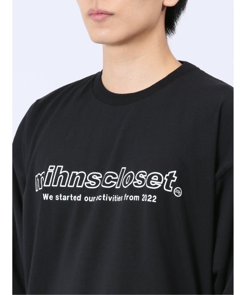 mihns closet(ミンズクローゼット)の「【WEB限定販売】ミンズクローゼット/mihns closetモノトーンプリント クルー長袖Tシャツ(Tシャツ/カットソー・メンズ・ライトグレー/ブラック/ホワイト・X-LARGE/LARGE/MEDIUM)」の10枚目の写真