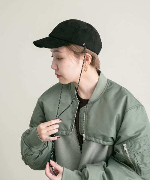 KBF（ケイビーエフ）の「ドロストスエードCAP（キャップ・レディース・ブラック/ベージュ・ONE）」の5枚目の写真