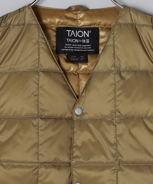 FREAK'S STORE（フリークスストア）の「限定展開 TAION/タイオン キッズダウンベスト / インナーダウン ベスト / キッズ 子供服（ダウンジャケット/コート・キッズ・ベージュ/ブラック/ネイビー/オリーブ・130/120/110/140）」の6枚目の写真