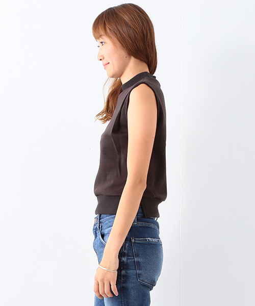 Ray BEAMS（レイビームス）の「Ray BEAMS / ミラノリブ ハイネック ノースリーブ トップス（Tシャツ/カットソー・レディース・オフホワイト/ダークブラウン/ネイビー・ONE SIZE）」の22枚目の写真