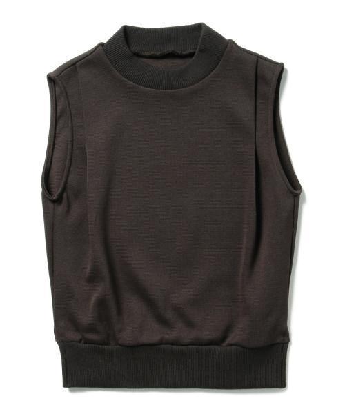 Ray BEAMS（レイビームス）の「Ray BEAMS / ミラノリブ ハイネック ノースリーブ トップス（Tシャツ/カットソー・レディース・オフホワイト/ダークブラウン/ネイビー・ONE SIZE）」の4枚目の写真