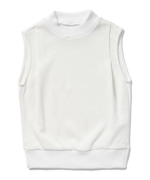 Ray BEAMS（レイビームス）の「Ray BEAMS / ミラノリブ ハイネック ノースリーブ トップス（Tシャツ/カットソー・レディース・オフホワイト/ダークブラウン/ネイビー・ONE SIZE）」の6枚目の写真