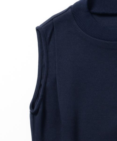 Ray BEAMS（レイビームス）の「Ray BEAMS / ミラノリブ ハイネック ノースリーブ トップス（Tシャツ/カットソー・レディース・オフホワイト/ダークブラウン/ネイビー・ONE SIZE）」の10枚目の写真