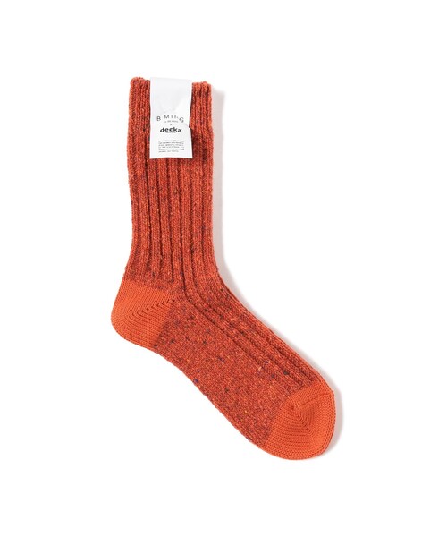 decka Quality socks(デカクオリティソックス)の「decka quality socks x B:MING by BEAMS / 別注 ウールミックス ネップ ソックス(ソックス/靴下・メンズ・ナチュラル/ブラウン/オレンジ・ONE SIZE)」の3枚目の写真