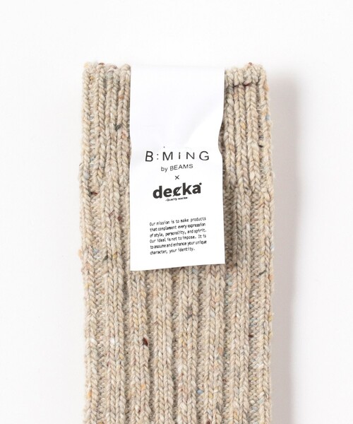 decka Quality socks(デカクオリティソックス)の「decka quality socks x B:MING by BEAMS / 別注 ウールミックス ネップ ソックス(ソックス/靴下・メンズ・ナチュラル/ブラウン/オレンジ・ONE SIZE)」の4枚目の写真