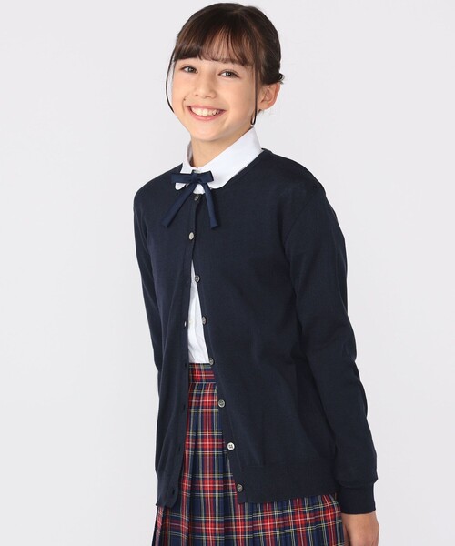 SHIPS(シップス)の「SHIPS KIDS:140~150cm / 14GG クルーネック カーディガン(カーディガン/ボレロ・キッズ・グレー/ネイビー・140/150)」の5枚目の写真