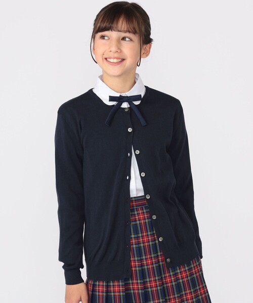 SHIPS(シップス)の「SHIPS KIDS:140~150cm / 14GG クルーネック カーディガン(カーディガン/ボレロ・キッズ・グレー/ネイビー・140/150)」の6枚目の写真