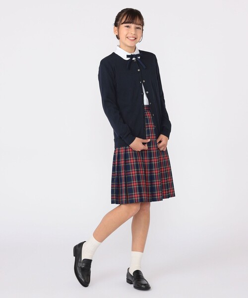 SHIPS(シップス)の「SHIPS KIDS:140~150cm / 14GG クルーネック カーディガン(カーディガン/ボレロ・キッズ・グレー/ネイビー・140/150)」の9枚目の写真
