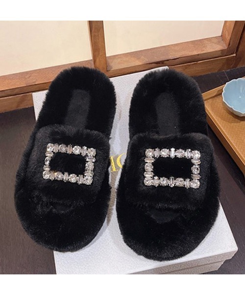 Miniministore（ミニミニストア）の「ファーサンダル レディースファースリッパ（サンダル・レディース・ブラック/ベージュ/ピンク/アイボリー・22.5cm/24.0cm/24.5cm/23.0cm/23.5cm）」の10枚目の写真