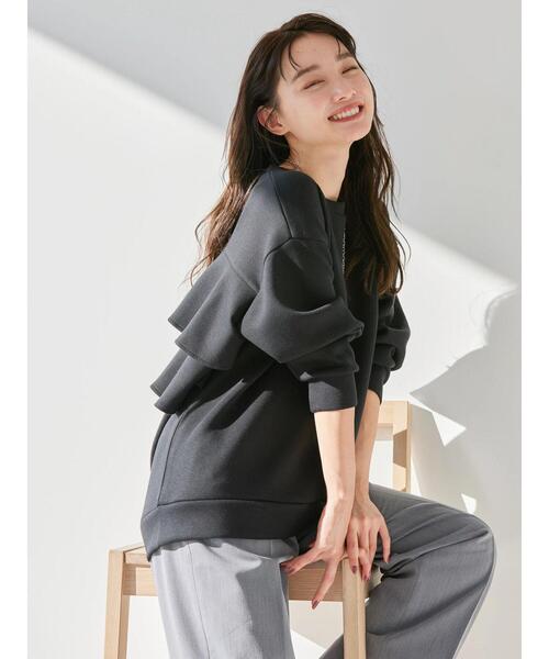 AMERICAN HOLIC（アメリカンホリック）の「バックフリルポンチプルオーバー（Tシャツ/カットソー・レディース・ブラック/グレイッシュベージュ/オフホワイト・M/L）」の7枚目の写真