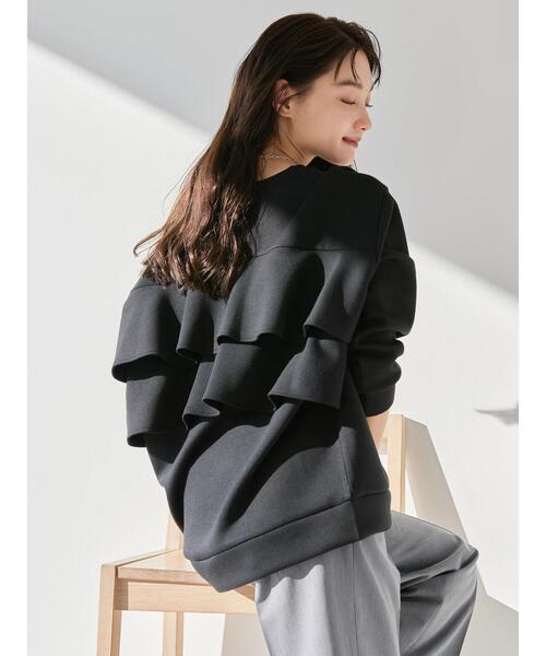 AMERICAN HOLIC（アメリカンホリック）の「バックフリルポンチプルオーバー（Tシャツ/カットソー・レディース・ブラック/グレイッシュベージュ/オフホワイト・M/L）」の9枚目の写真