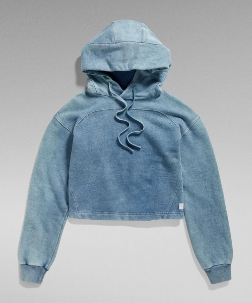 G-STAR(ジースター)の「INDIGO LOOSE HOODED SWEATER/インディゴオーバーサイズクロップドパーカー(パーカー・レディース・インディゴブルー・SMALL/MEDIUM/X-SMALL)」の5枚目の写真