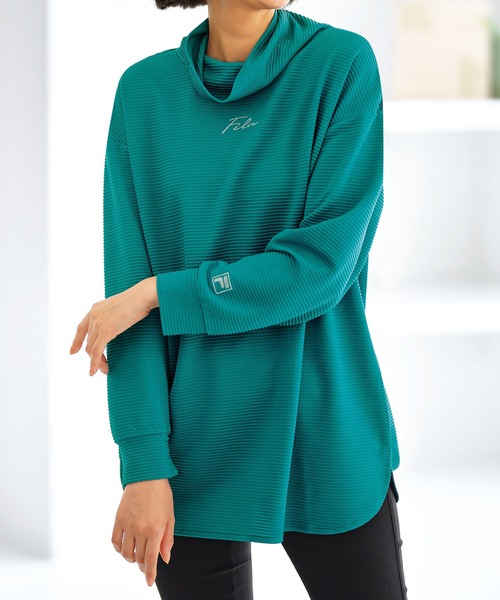 BELLUNA PLUS(ベルーナ)の「<FILA>ゆるタートルチュニック(チュニック・レディース・ターコイズブルー/ラベンダー/チャコール・X-LARGE/LARGE/MEDIUM)」の1枚目の写真