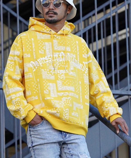 dq17 WHIM ROTH パーカー 黒×白 ペイズリー柄 メンズXL相当 adamsJUGGLER｜WHIM ROTH/(M)W/R Paisley Hoodie | Rakuten