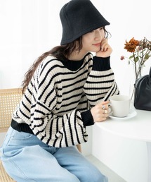 WEGO | WEGO/【24年春夏新作】ボーダーショートニットプルオーバー(ニット/セーター)