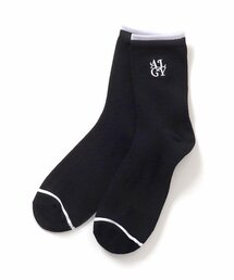 配色ロゴシシュウクルーソックス