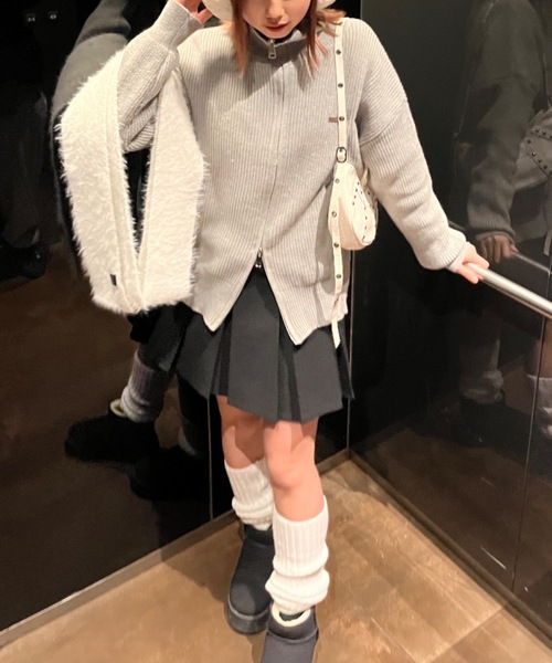 nemne store(ネンネストア)の「【Nefilim】ダブルジップドライバーニット(ニット/セーター・レディース・グレー/ライトグレー・フリー)」の16枚目の写真