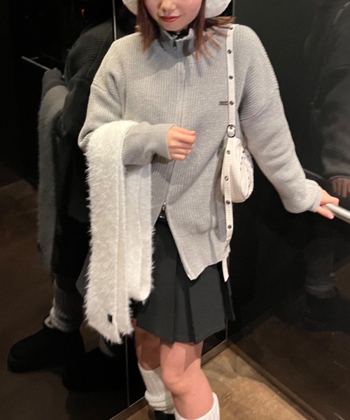 nemne store(ネンネストア)の「【Nefilim】ダブルジップドライバーニット(ニット/セーター・レディース・グレー/ライトグレー・フリー)」の15枚目の写真