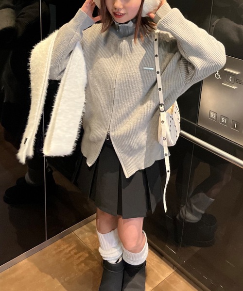 nemne store(ネンネストア)の「【Nefilim】ダブルジップドライバーニット(ニット/セーター・レディース・グレー/ライトグレー・フリー)」の17枚目の写真