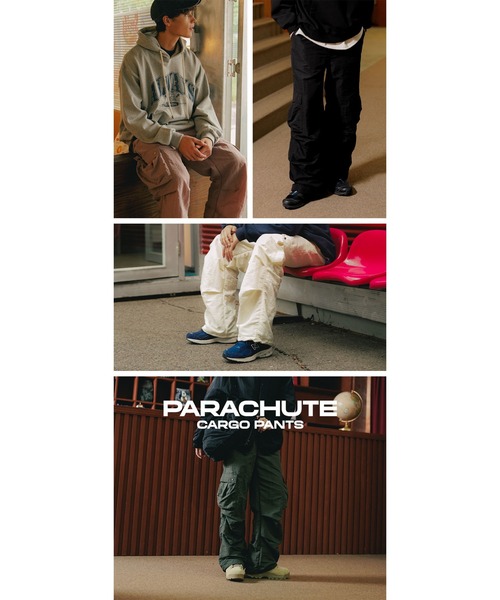 WV PROJECT(ダブリューブイプロジェクト)の「【WV PROJECT】Parachute Cargo Pants / JJLP7679(カーゴパンツ・メンズ・ピンク系/ブルー系/オフホワイト/ブラック/グリーン系その他・L/M/3L/LL)」の6枚目の写真
