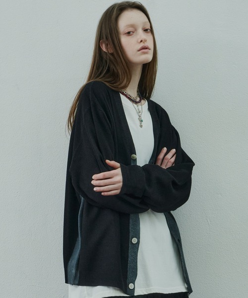 AIVER(アイバー)の「AIVER スプレー加工麻タッチカーディガン(カーディガン/ボレロ・メンズ・ライトグレー/ブラック/レッド・SMALL/MEDIUM/LARGE)」の2枚目の写真