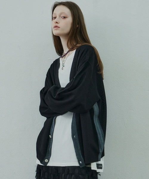 AIVER(アイバー)の「AIVER スプレー加工麻タッチカーディガン(カーディガン/ボレロ・メンズ・ライトグレー/ブラック/レッド・SMALL/MEDIUM/LARGE)」の5枚目の写真