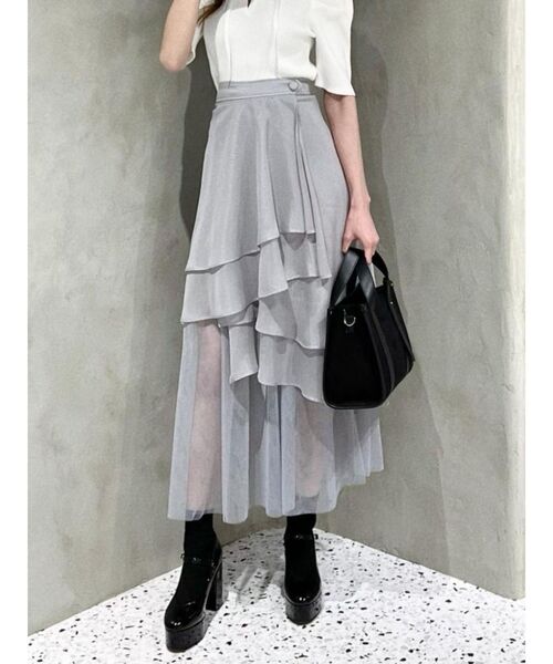 EATME（イートミー）の「ティアードラップチュールスカート（スカート・レディース・ブラック/グレー/その他1・FREE）」の3枚目の写真