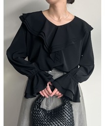 Re:EDIT | ビッグフリルカラーキャンディースリーブブラウス(シャツ/ブラウス)
