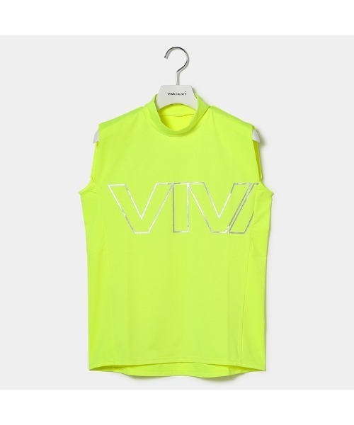VIVA HEART(ビバハート)の「【VIVA HEART/GOLF】高機能ベア天ノースリーブモック(シャツ/ブラウス・レディース・オフホワイト/イエロー/ネイビー・38/40/42)」の2枚目の写真