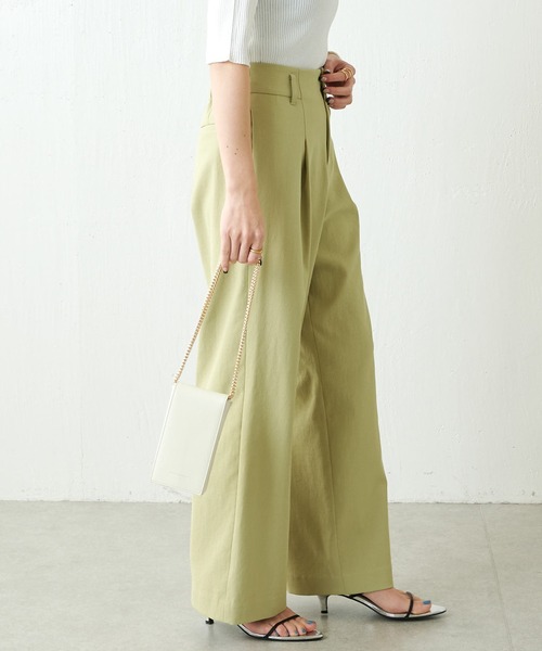 COLLAGE GALLARDAGALANTE（コラージュガリャルダガランテ）の「シェルタリングワイドパンツ（その他パンツ・レディース・ホワイト/ライム/ベージュ/ピンク/ネイビー・0/1）」の8枚目の写真