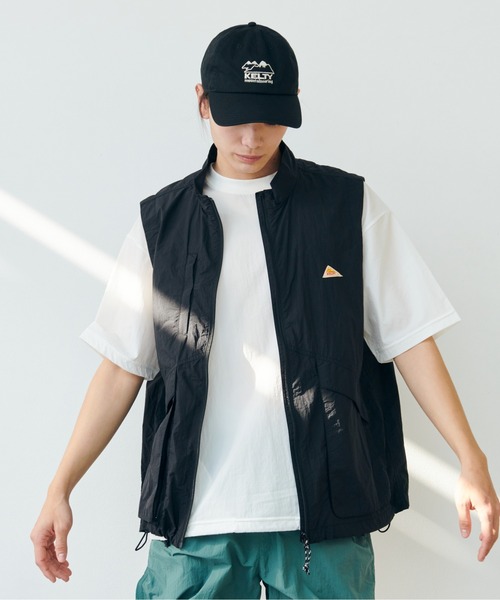 KELTY(ケルティ)の「Stretch Woven Mini Logo S/S T-Shirt/ストレッチ布帛Tシャツ(Tシャツ/カットソー・レディース・ネイビー/ホワイト/グレー/ブラック・L/M)」の11枚目の写真