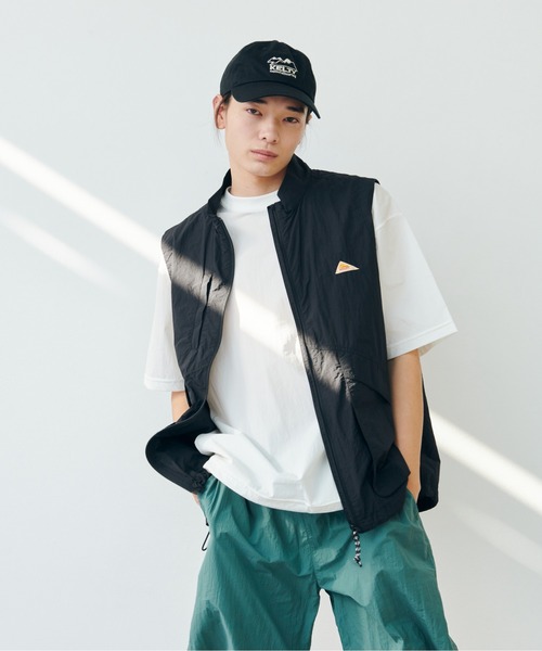 KELTY(ケルティ)の「Stretch Woven Mini Logo S/S T-Shirt/ストレッチ布帛Tシャツ(Tシャツ/カットソー・レディース・ネイビー/ホワイト/グレー/ブラック・L/M)」の12枚目の写真