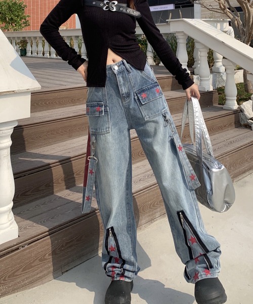 DIAVEL（ディアベル）の「星柄デニムパンツ（デニムパンツ・レディース・サックスブルー・S/M/L）」の7枚目の写真