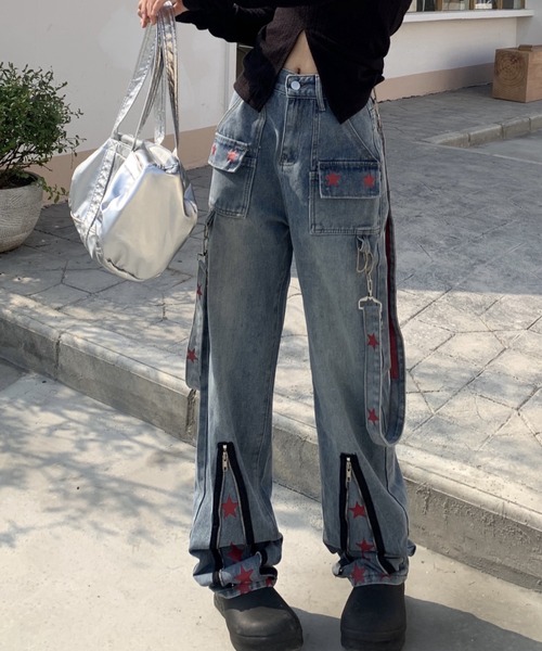 DIAVEL（ディアベル）の「星柄デニムパンツ（デニムパンツ・レディース・サックスブルー・S/M/L）」の13枚目の写真