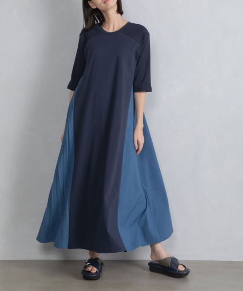 MARECHAL TERRE（マルシャルテル）の「2WAYプリーツワンピース（ワンピース・レディース・モカ/ベージュ/ネイビー/ブラック・MEDIUM）」の5枚目の写真