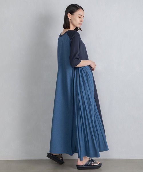 MARECHAL TERRE（マルシャルテル）の「2WAYプリーツワンピース（ワンピース・レディース・モカ/ベージュ/ネイビー/ブラック・MEDIUM）」の6枚目の写真