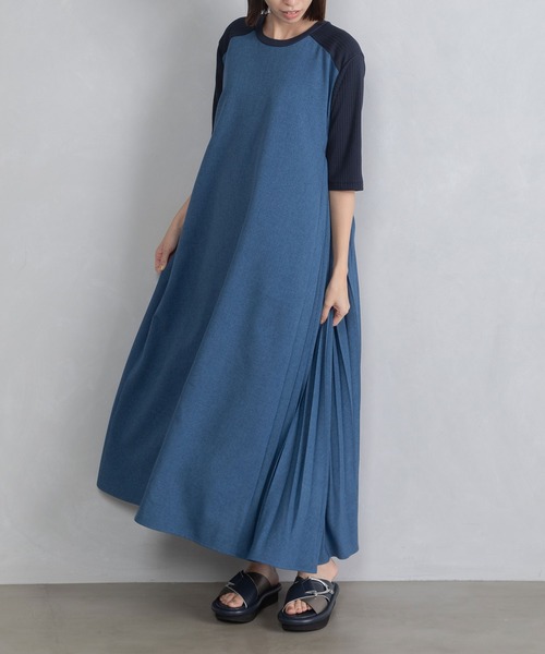 MARECHAL TERRE（マルシャルテル）の「2WAYプリーツワンピース（ワンピース・レディース・モカ/ベージュ/ネイビー/ブラック・MEDIUM）」の9枚目の写真