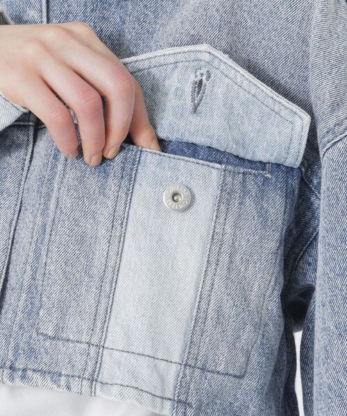 LOVELESS(ラブレス)の「クロップドGジャン(デニムジャケット・レディース・ライトグレー/ブルー系その他3・36)」の9枚目の写真