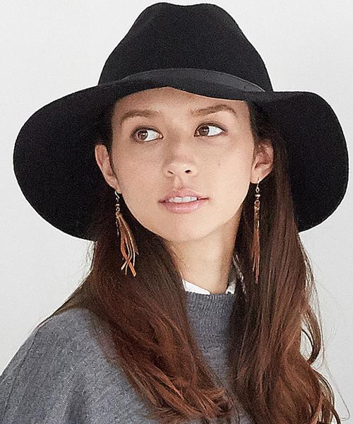 green label relaxing（グリーンレーベルリラクシング）の「GRILLO フェルトツバヒロ ハット◆（ハット・レディース・ブラック/ベージュ・フリー）」の4枚目の写真