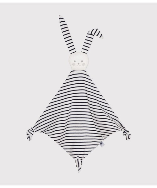PETIT BATEAU(プチバトー)の「ミニマリニエールドゥドゥ(その他ベビー用品・キッズ・ホワイト×ネイビー・ONESIZE)」の1枚目の写真