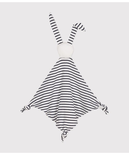 PETIT BATEAU(プチバトー)の「ミニマリニエールドゥドゥ(その他ベビー用品・キッズ・ホワイト×ネイビー・ONESIZE)」の2枚目の写真