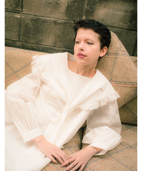 Little sunny bite（リトルサニーバイト）の「sailor collar dress（ドレス・レディース・ホワイト/ブラック/ブルー・SMALL/MEDIUM）」の2枚目の写真