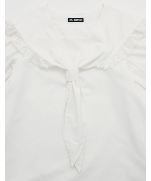 Little sunny bite（リトルサニーバイト）の「sailor collar dress（ドレス・レディース・ホワイト/ブラック/ブルー・SMALL/MEDIUM）」の11枚目の写真