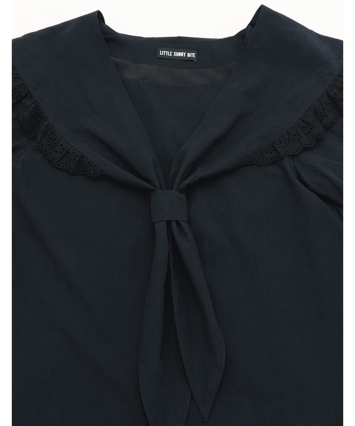 Little sunny bite（リトルサニーバイト）の「sailor collar dress（ドレス・レディース・ホワイト/ブラック/ブルー・SMALL/MEDIUM）」の21枚目の写真