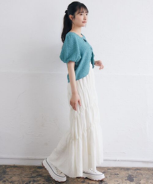 RETRO GIRL(レトロガール)の「シャーリングワッシャーSK(スカート・レディース・ブラック/ナチュラル/イエロー/アイボリー・FREE)」の7枚目の写真