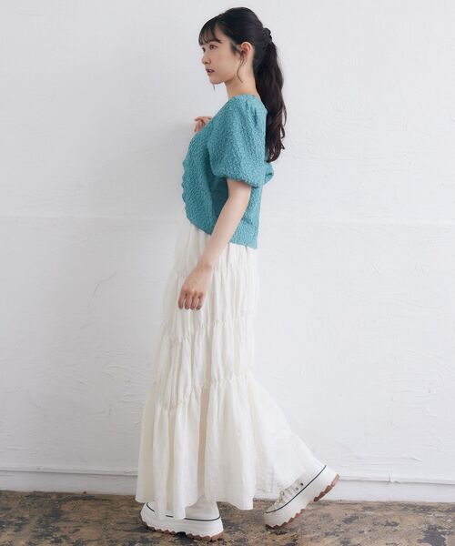 RETRO GIRL(レトロガール)の「シャーリングワッシャーSK(スカート・レディース・ブラック/ナチュラル/イエロー/アイボリー・FREE)」の8枚目の写真