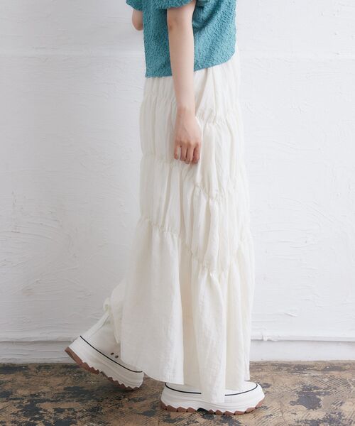 RETRO GIRL(レトロガール)の「シャーリングワッシャーSK(スカート・レディース・ブラック/ナチュラル/イエロー/アイボリー・FREE)」の13枚目の写真