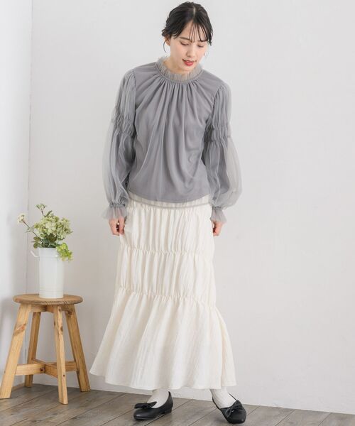 RETRO GIRL(レトロガール)の「シャーリングワッシャーSK(スカート・レディース・ブラック/ナチュラル/イエロー/アイボリー・FREE)」の16枚目の写真